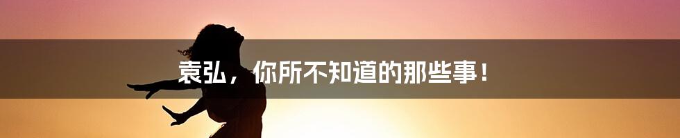 袁弘，你所不知道的那些事！