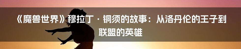 《魔兽世界》穆拉丁·铜须的故事：从洛丹伦的王子到联盟的英雄