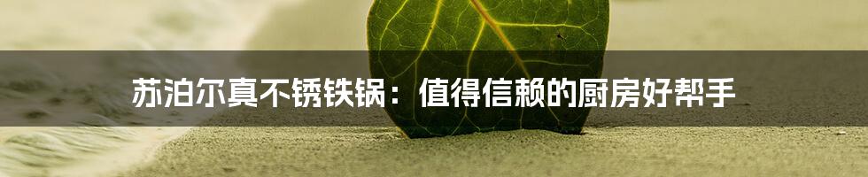 苏泊尔真不锈铁锅：值得信赖的厨房好帮手