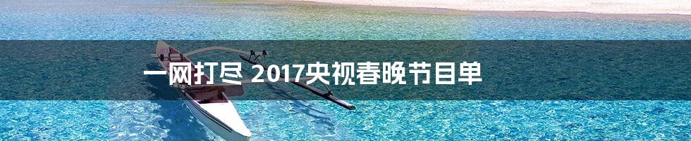 一网打尽 2017央视春晚节目单