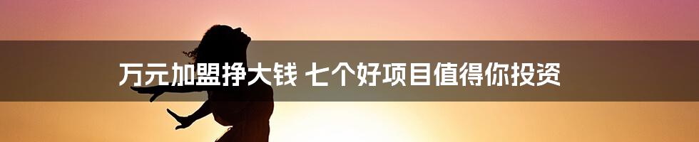 万元加盟挣大钱 七个好项目值得你投资