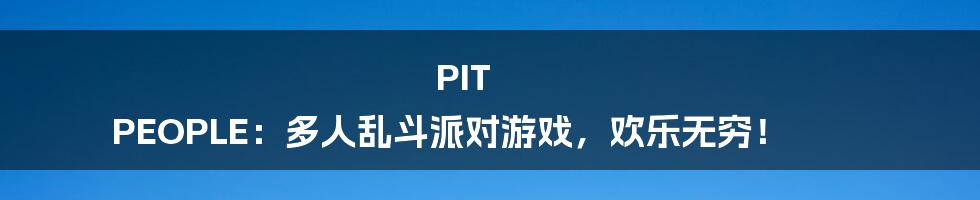 PIT PEOPLE：多人乱斗派对游戏，欢乐无穷！