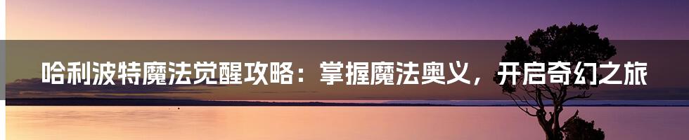 哈利波特魔法觉醒攻略：掌握魔法奥义，开启奇幻之旅