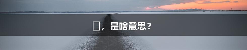 嘚，是啥意思？