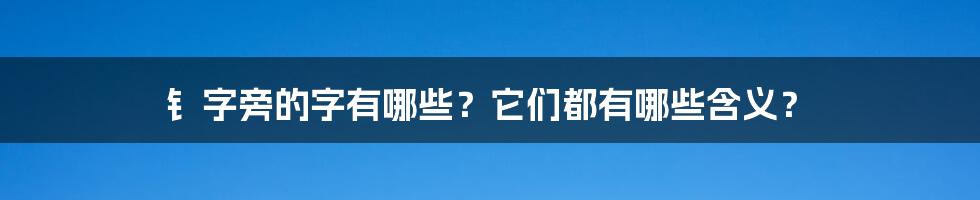 钅字旁的字有哪些？它们都有哪些含义？