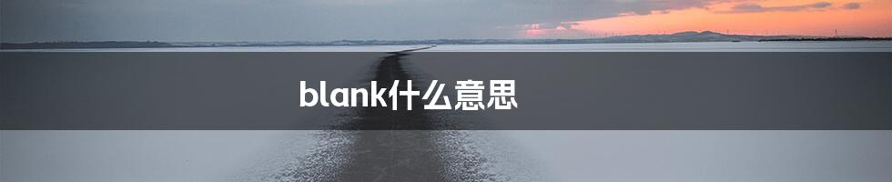 blank什么意思