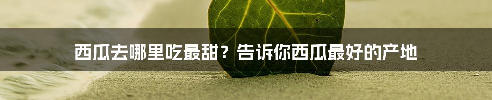 西瓜去哪里吃最甜？告诉你西瓜最好的产地