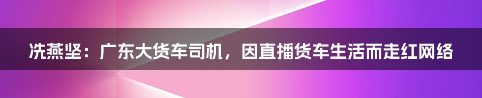 冼燕坚：广东大货车司机，因直播货车生活而走红网络