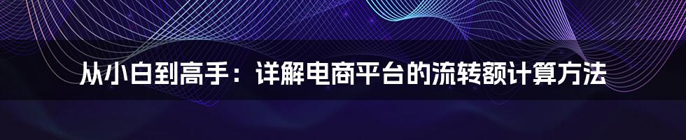 从小白到高手：详解电商平台的流转额计算方法