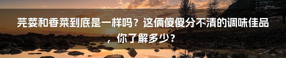 芫荽和香菜到底是一样吗？这俩傻傻分不清的调味佳品，你了解多少？