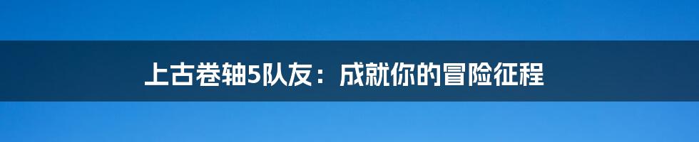 上古卷轴5队友：成就你的冒险征程