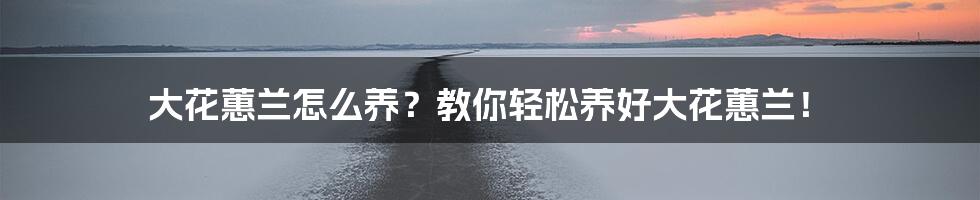 大花蕙兰怎么养？教你轻松养好大花蕙兰！