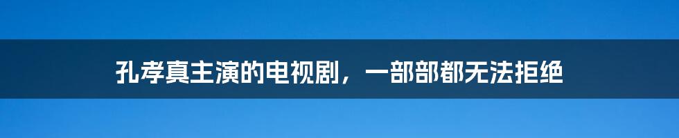 孔孝真主演的电视剧，一部部都无法拒绝