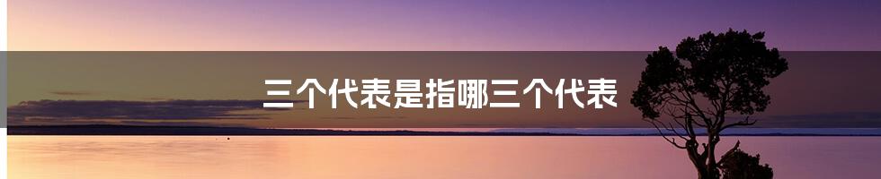 三个代表是指哪三个代表