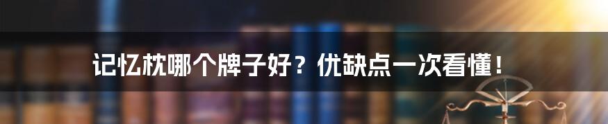 记忆枕哪个牌子好？优缺点一次看懂！