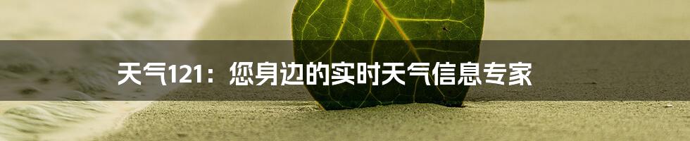 天气121：您身边的实时天气信息专家