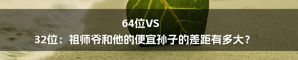 64位VS 32位：祖师爷和他的便宜孙子的差距有多大？