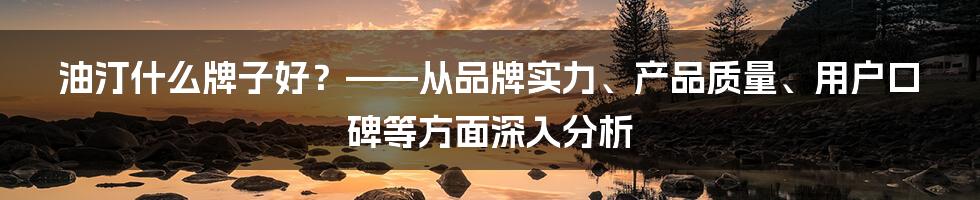 油汀什么牌子好？——从品牌实力、产品质量、用户口碑等方面深入分析