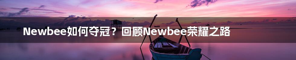 Newbee如何夺冠？回顾Newbee荣耀之路