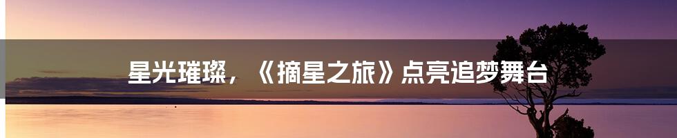 星光璀璨，《摘星之旅》点亮追梦舞台