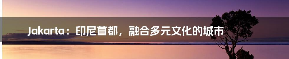 Jakarta：印尼首都，融合多元文化的城市