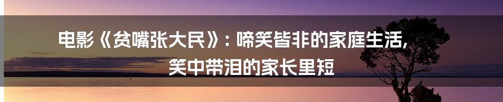 电影《贫嘴张大民》: 啼笑皆非的家庭生活, 笑中带泪的家长里短