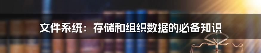 文件系统：存储和组织数据的必备知识