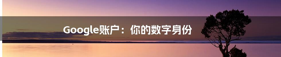 Google账户：你的数字身份