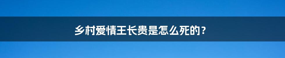 乡村爱情王长贵是怎么死的？