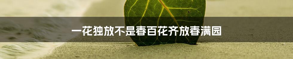 一花独放不是春百花齐放春满园