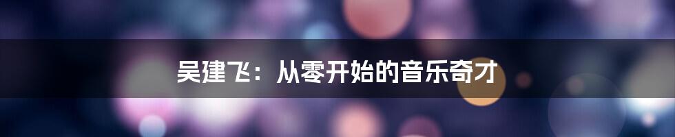 吴建飞：从零开始的音乐奇才