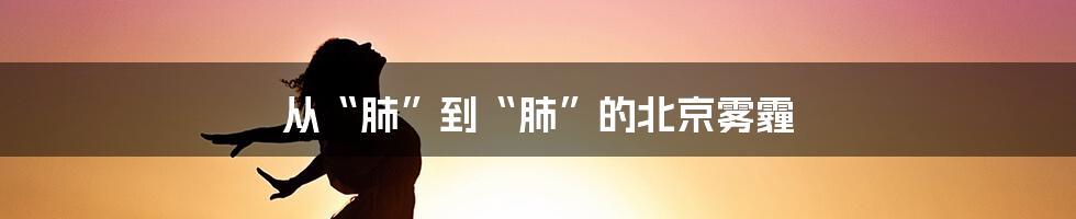 从“肺”到“肺”的北京雾霾