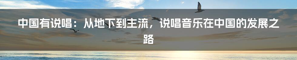 中国有说唱：从地下到主流，说唱音乐在中国的发展之路