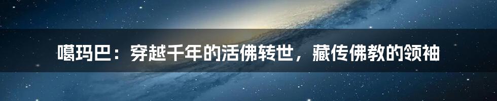 噶玛巴：穿越千年的活佛转世，藏传佛教的领袖