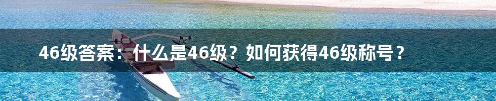 46级答案：什么是46级？如何获得46级称号？