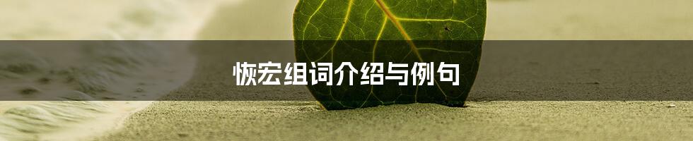 恢宏组词介绍与例句