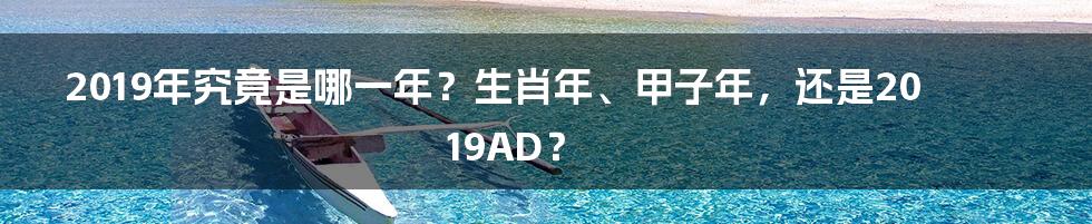 2019年究竟是哪一年？生肖年、甲子年，还是2019AD？