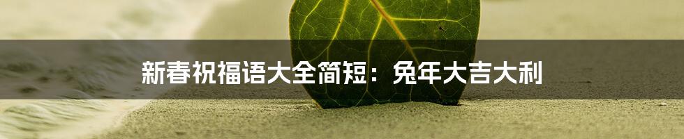 新春祝福语大全简短：兔年大吉大利