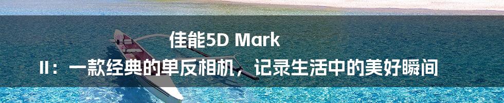 佳能5D Mark II：一款经典的单反相机，记录生活中的美好瞬间