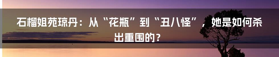 石榴姐苑琼丹：从“花瓶”到“丑八怪”，她是如何杀出重围的？