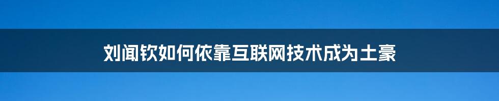 刘闻钦如何依靠互联网技术成为土豪