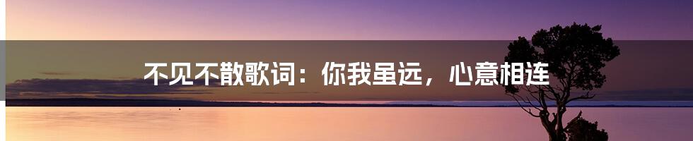 不见不散歌词：你我虽远，心意相连