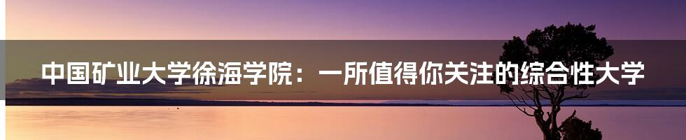 中国矿业大学徐海学院：一所值得你关注的综合性大学