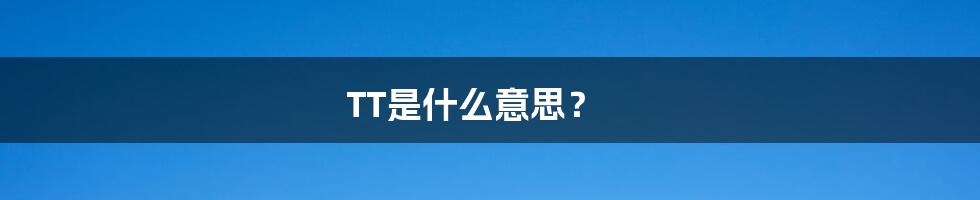 TT是什么意思？