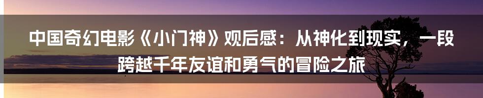 中国奇幻电影《小门神》观后感：从神化到现实，一段跨越千年友谊和勇气的冒险之旅