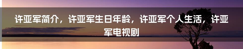 许亚军简介，许亚军生日年龄，许亚军个人生活，许亚军电视剧