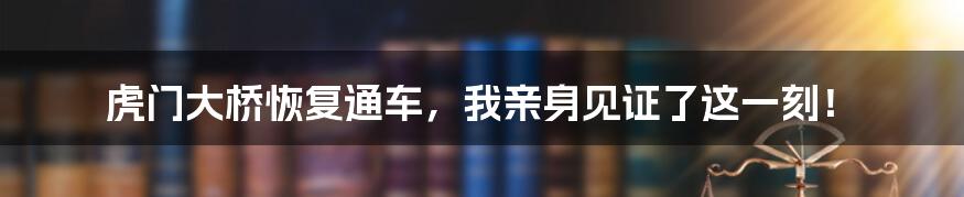 虎门大桥恢复通车，我亲身见证了这一刻！