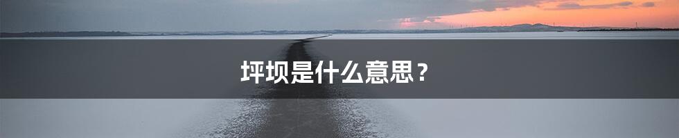 坪坝是什么意思？