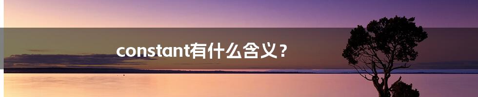 constant有什么含义？