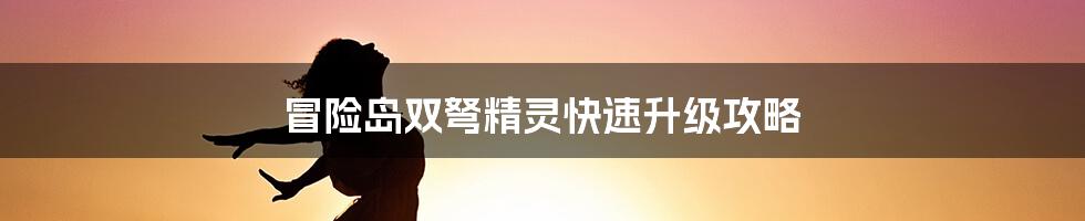 冒险岛双弩精灵快速升级攻略